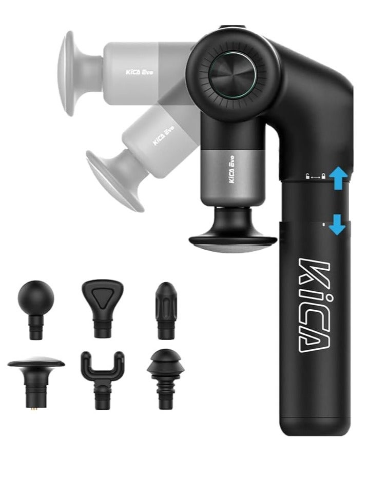 KiCA Kica EVO Muscle Massager, Professional Foldable Heated Percussion Muscle Massager with Adjustable Arm & 12.9''Extendable Pole for Professional Deep Tissue Back Massage,Athletes Pain Relief Handheld Portable Massager,Built-in Heat Compress,6 Heads, - Image 1