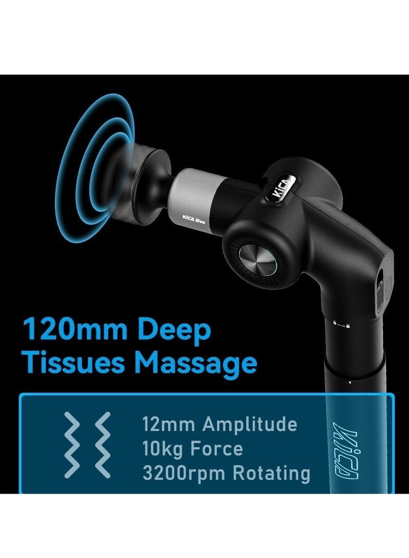 KiCA Kica EVO Muscle Massager, Professional Foldable Heated Percussion Muscle Massager with Adjustable Arm & 12.9''Extendable Pole for Professional Deep Tissue Back Massage,Athletes Pain Relief Handheld Portable Massager,Built-in Heat Compress,6 Heads, - Image 4