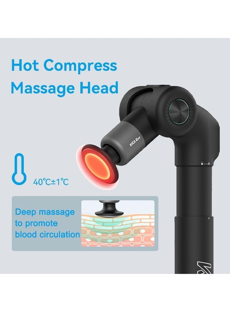 KiCA Kica EVO Muscle Massager, Professional Foldable Heated Percussion Muscle Massager with Adjustable Arm & 12.9''Extendable Pole for Professional Deep Tissue Back Massage,Athletes Pain Relief Handheld Portable Massager,Built-in Heat Compress,6 Heads, - Image 3