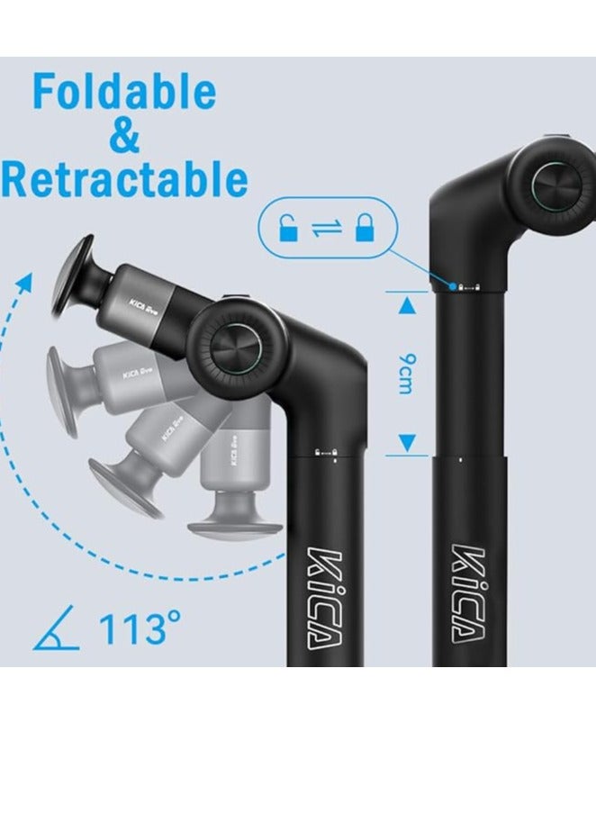 KiCA Kica EVO Muscle Massager, Professional Foldable Heated Percussion Muscle Massager with Adjustable Arm & 12.9''Extendable Pole for Professional Deep Tissue Back Massage,Athletes Pain Relief Handheld Portable Massager,Built-in Heat Compress,6 Heads, - Image 2