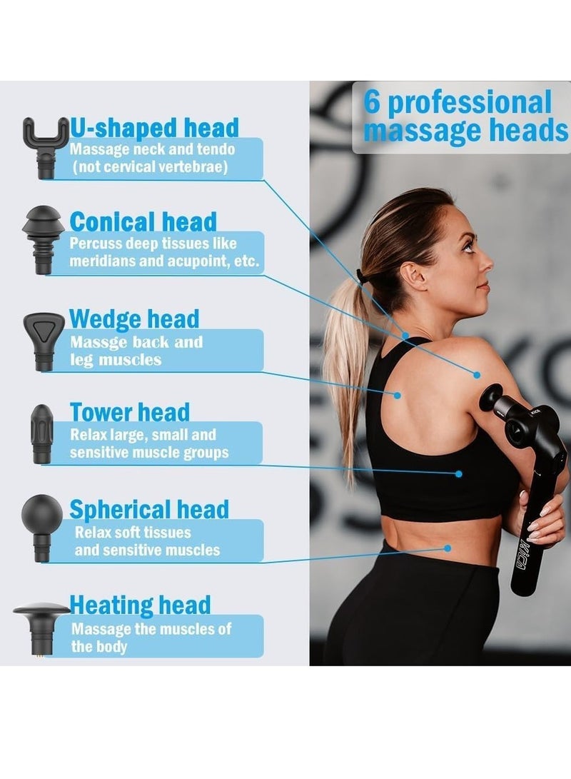 KiCA Kica EVO Muscle Massager, Professional Foldable Heated Percussion Muscle Massager with Adjustable Arm & 12.9''Extendable Pole for Professional Deep Tissue Back Massage,Athletes Pain Relief Handheld Portable Massager,Built-in Heat Compress,6 Heads, - Image 5