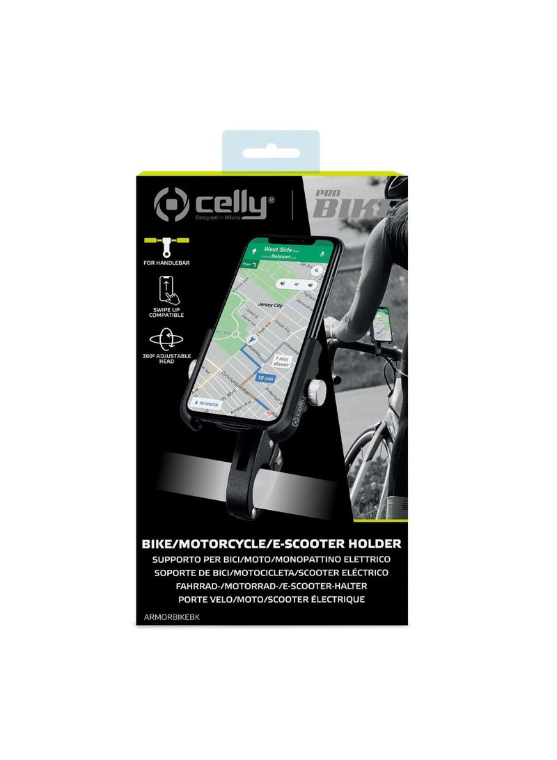 Celly Bike Phone Mount Universal Motorcycle Handlebar Phone Holder Anti Shake Bicycle Phone Clamp for Road Bike/MTB/E Scooter with 360 Rotation for 3.5-7.0 inches Smartphone - Image 5