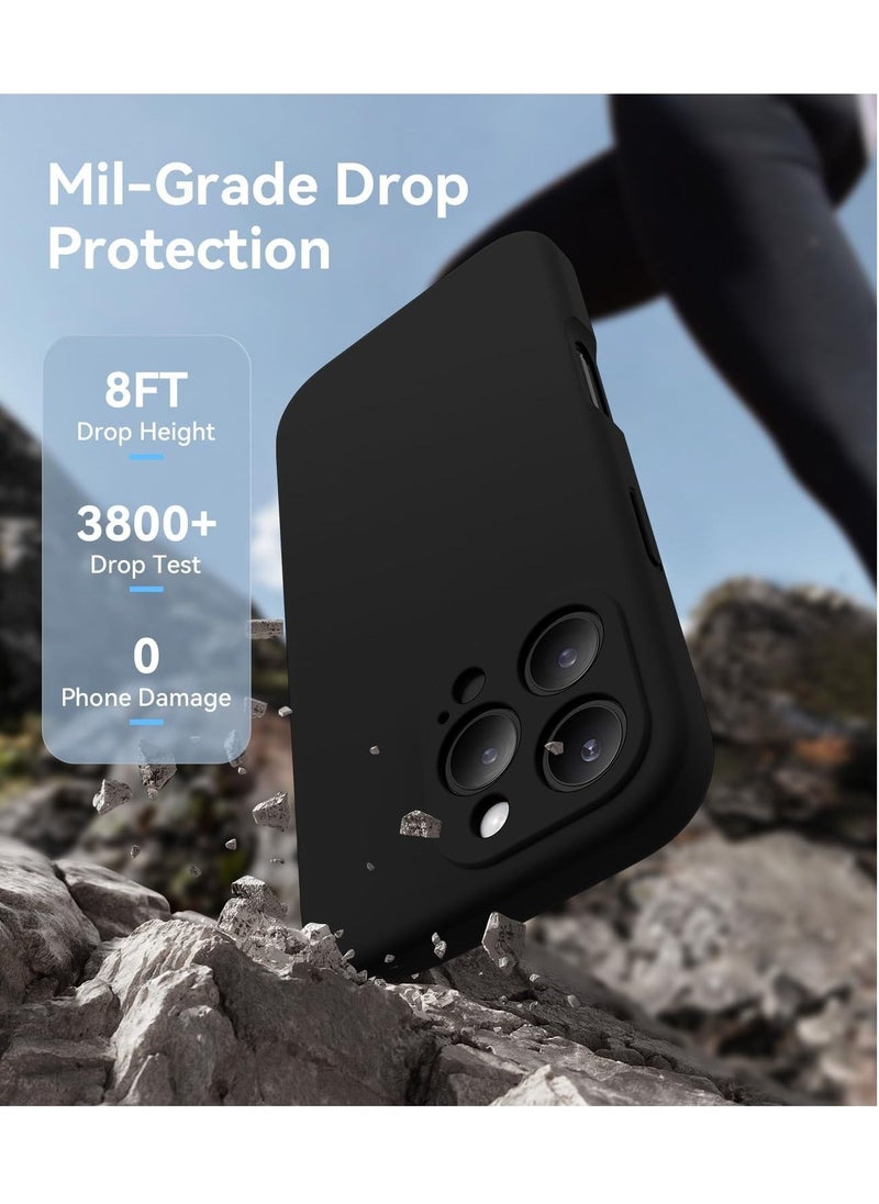 Raxoom Compatible with iPhone 16 Pro Case, Silicone Upgraded [Camera Protection], [Compatible with MagSafe], Anti-Scratch Microfiber Lining Inside with 2 Screen Protectors â€“ Black - Image 5