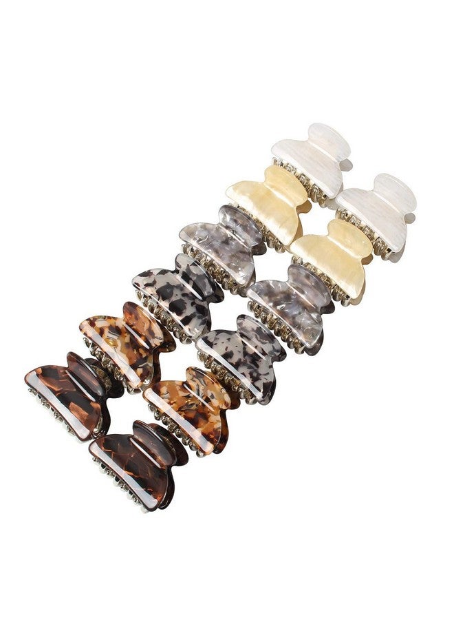 STAR WORK , Multicolor Small Acrylic Hair Claw Clips For Girls And Women Marbling Hair Clips,Plastic Noslip Grip Jaw Hair Clip Hair Jaw Clamp (Pack Of 6) - Image 5