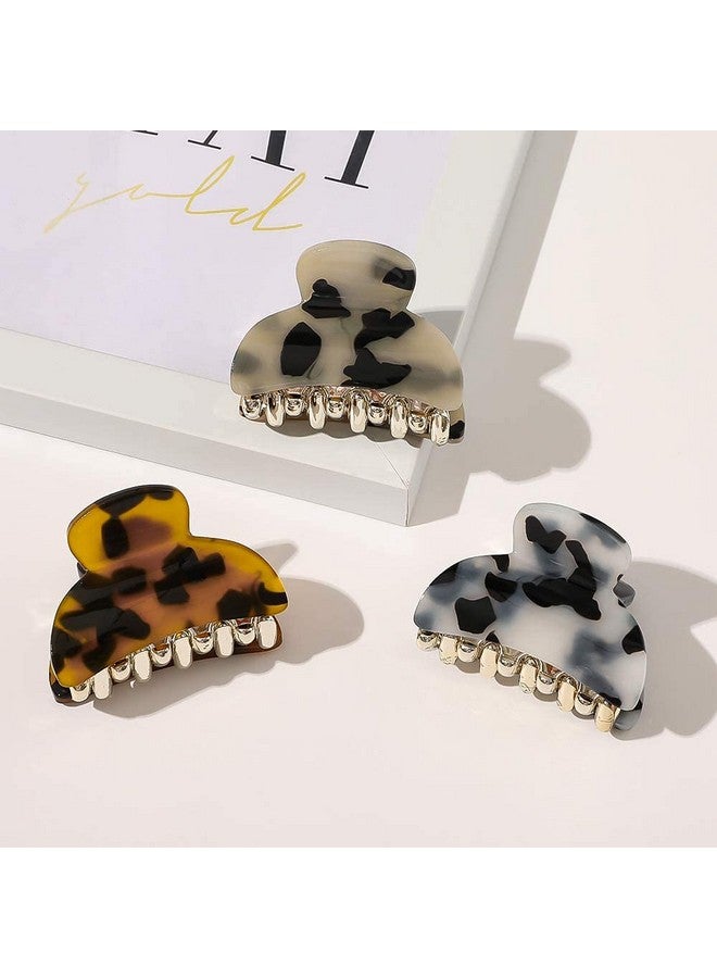 STAR WORK , Multicolor Small Acrylic Hair Claw Clips For Girls And Women Marbling Hair Clips,Plastic Noslip Grip Jaw Hair Clip Hair Jaw Clamp (Pack Of 6) - Image 3