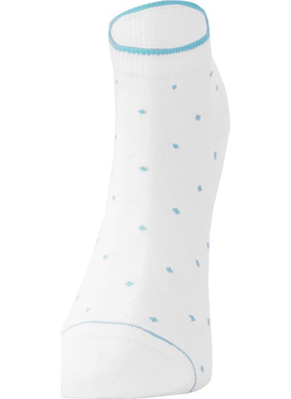 The Don Polka Dot Women's Booties Socks White Turquoise  - Image 1