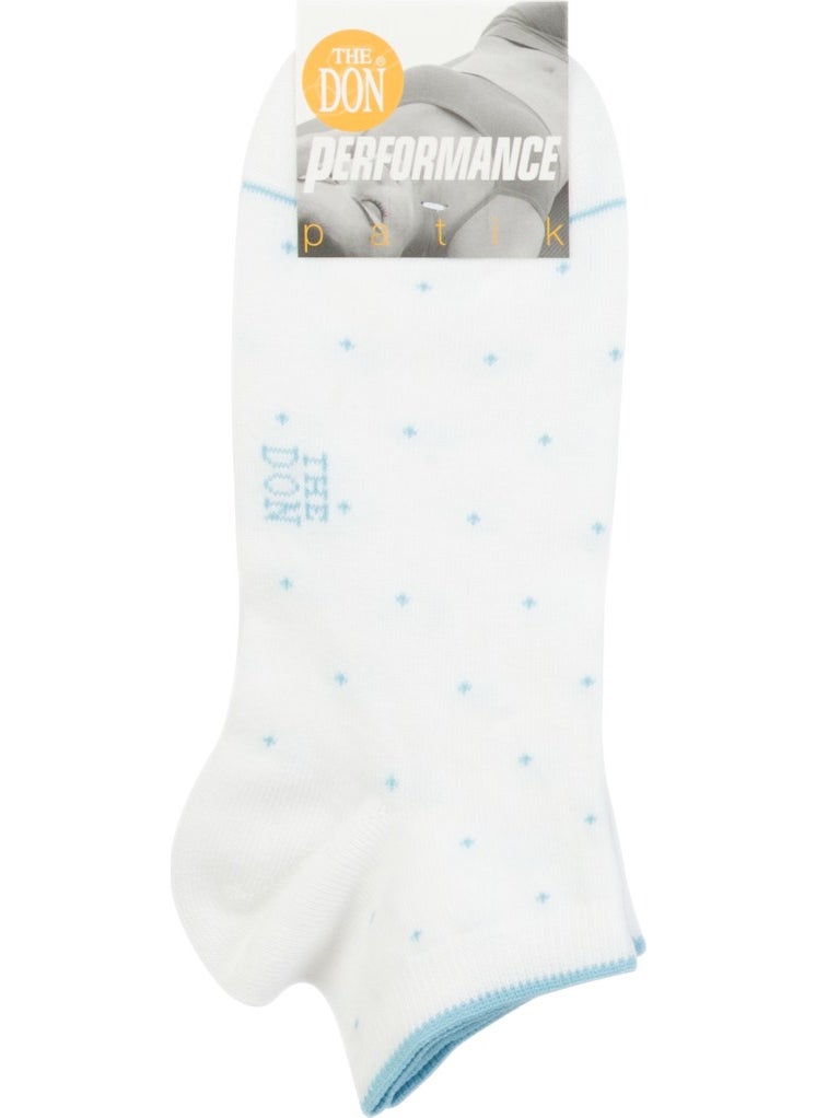 The Don Polka Dot Women's Booties Socks White Turquoise  - Image 2