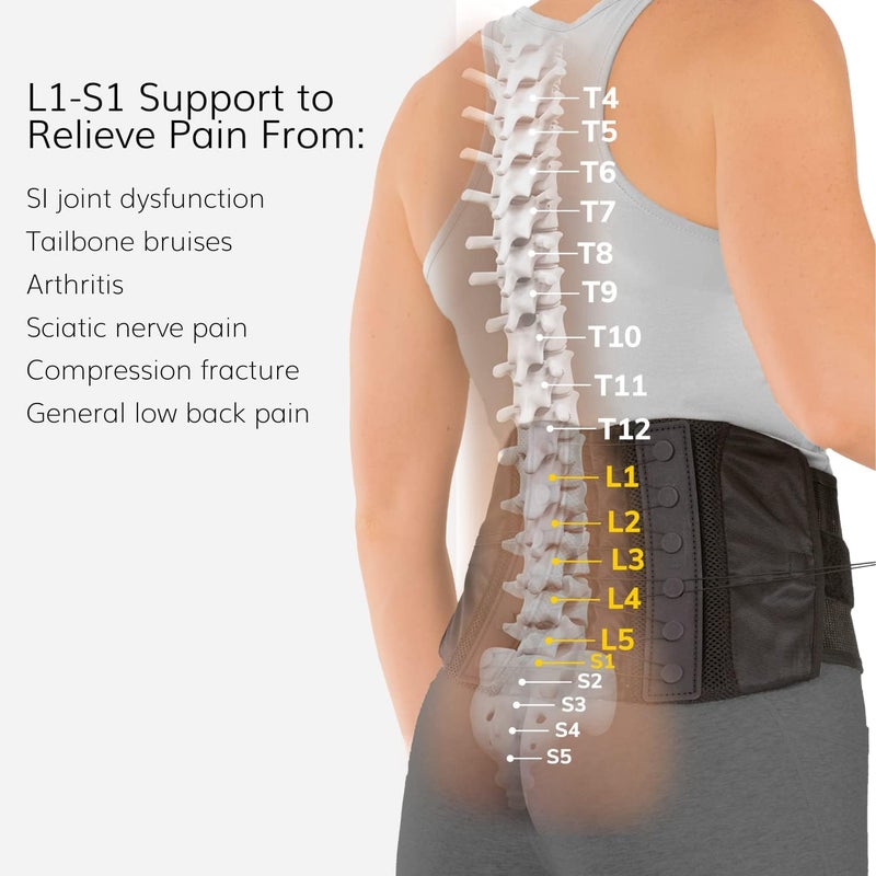 BraceAbility Lumbar Support Belt for Lower Back Pain - Corset Brace for Men and Women, Scoliosis, Sciatica, Spinal Stenosis, Herniated Disc Relief - FSA Eligible, Fits 28" - 60" Waist - Image 3