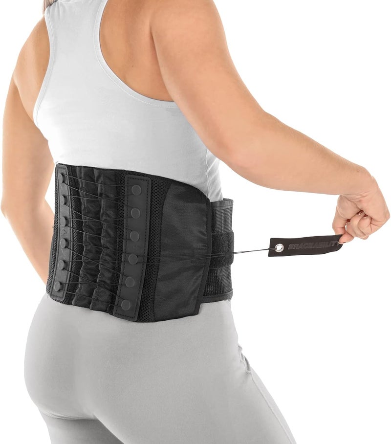 BraceAbility Lumbar Support Belt for Lower Back Pain - Corset Brace for Men and Women, Scoliosis, Sciatica, Spinal Stenosis, Herniated Disc Relief - FSA Eligible, Fits 28" - 60" Waist - Image 1
