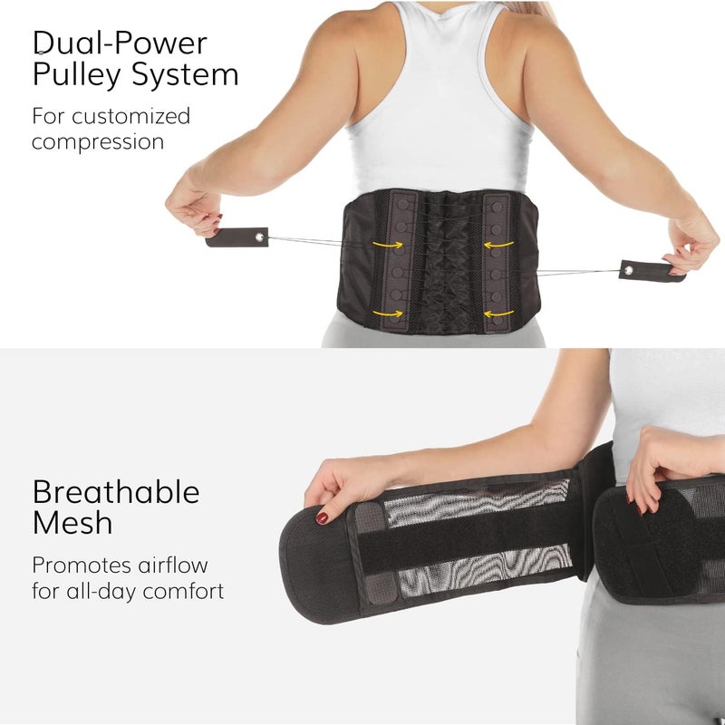 BraceAbility Lumbar Support Belt for Lower Back Pain - Corset Brace for Men and Women, Scoliosis, Sciatica, Spinal Stenosis, Herniated Disc Relief - FSA Eligible, Fits 28" - 60" Waist - Image 4
