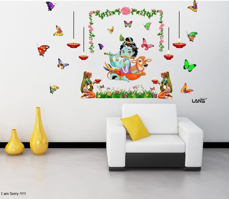 Krishna Wall Sticker - Hindu God Wallpaper for Living Room, Bedroom, Kitchen, Dining Room  - Image 2