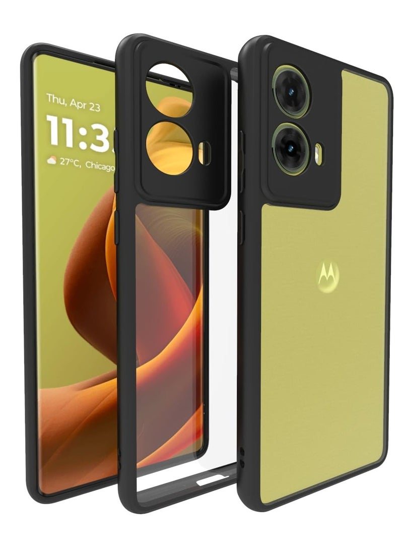 Case Cover Shockproof Hard PC Back Soft TPU Frame Anti-yellowing Slim Protective Cover Compatible with Moto G85 (Clear)  - Image 1