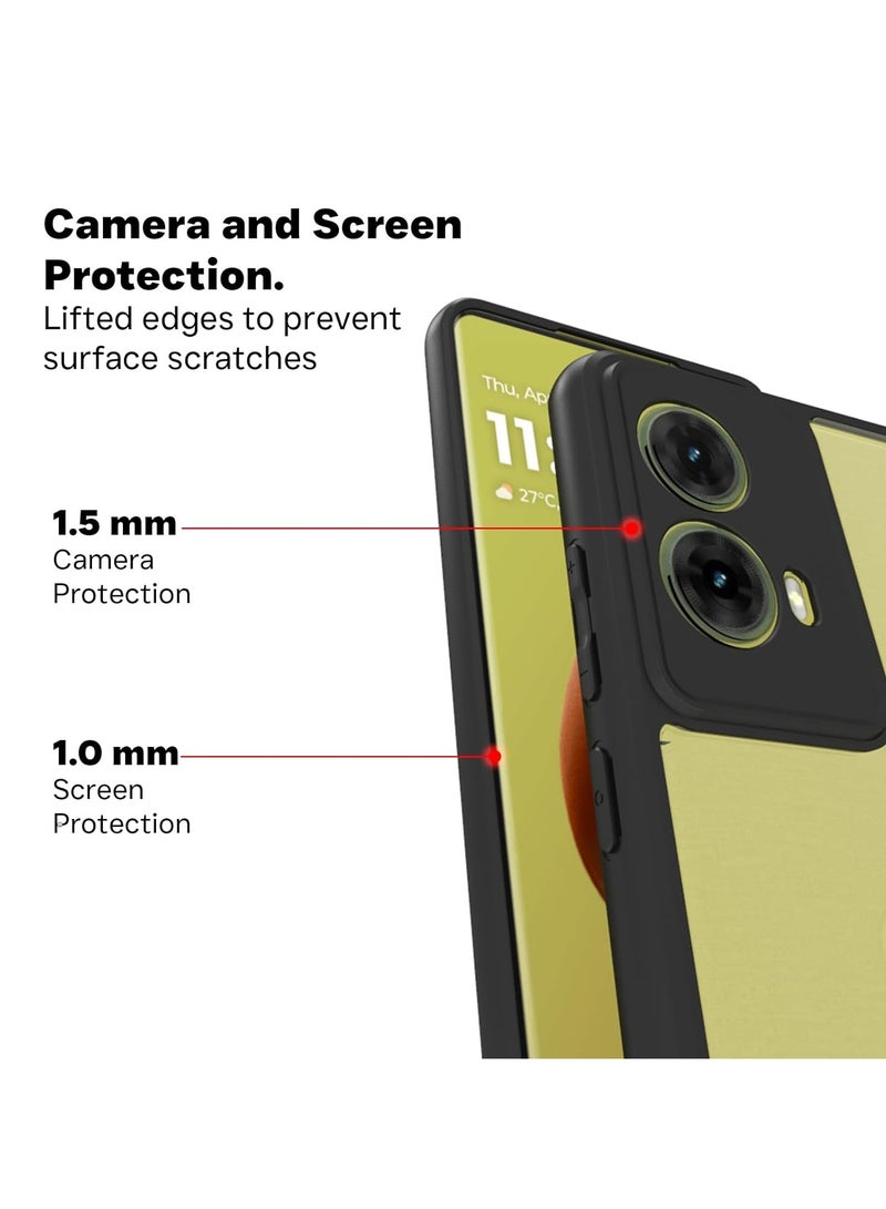 Case Cover Shockproof Hard PC Back Soft TPU Frame Anti-yellowing Slim Protective Cover Compatible with Moto G85 (Clear)  - Image 5