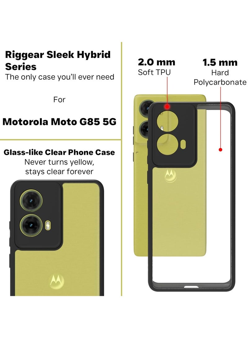 Case Cover Shockproof Hard PC Back Soft TPU Frame Anti-yellowing Slim Protective Cover Compatible with Moto G85 (Clear)  - Image 3