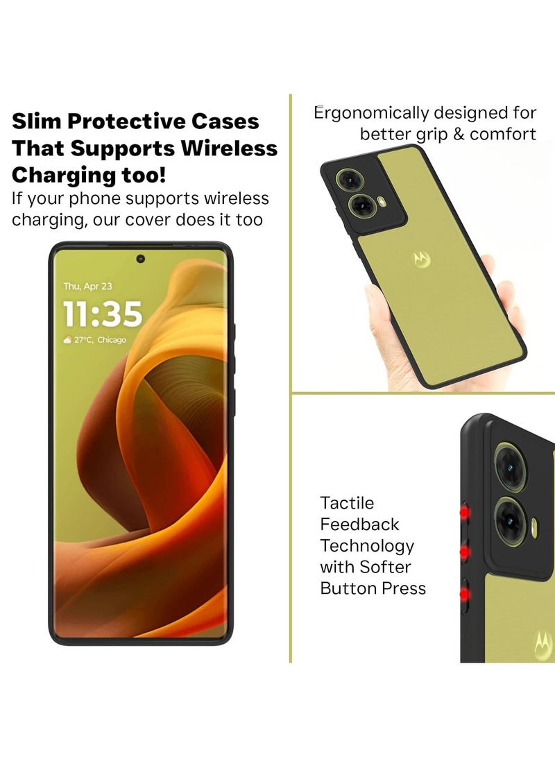 Case Cover Shockproof Hard PC Back Soft TPU Frame Anti-yellowing Slim Protective Cover Compatible with Moto G85 (Clear)  - Image 4