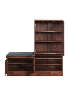 DANUBE HOME Alegra Shoe Rack Cabinet 23 Pairs 2 Door Shoe Storage Organizer For Entryway Oak 120x40x120 cm,wooden,5 shelves  - Image 3