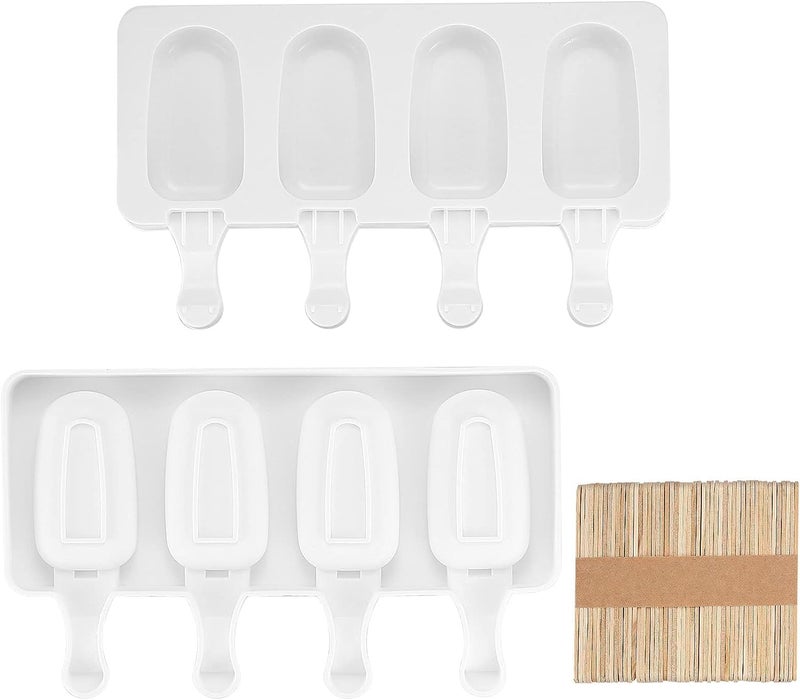 Undy 2 Pack Cakesicles Silicone Mould Mini Cake Lolly Mould Ice Pop Cakesicle Moulds DIY Ice Cream Stick Ice Lolly Mould 50 Sticks - Image 1