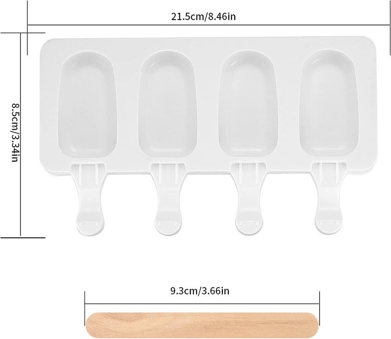Undy 2 Pack Cakesicles Silicone Mould Mini Cake Lolly Mould Ice Pop Cakesicle Moulds DIY Ice Cream Stick Ice Lolly Mould 50 Sticks - Image 2