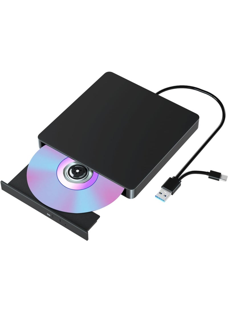 Generic Portable External DVD Drive with USB 3.0 & Type-C – Rewritable CD/DVD Burner for Laptop  - Image 1