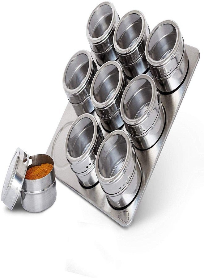MSA Magnetic Spice Tins Set, Stainless Steel Round Storage Containers, Sift and Pour, Great for Salt, Pepper, Herbs or Seasonings - Image 4
