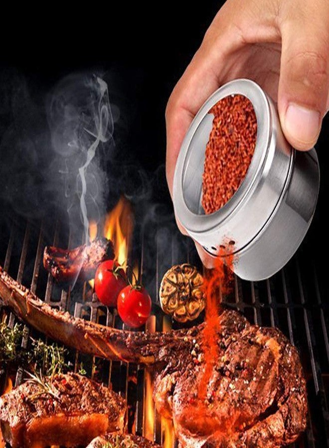 MSA Magnetic Spice Tins Set, Stainless Steel Round Storage Containers, Sift and Pour, Great for Salt, Pepper, Herbs or Seasonings - Image 5