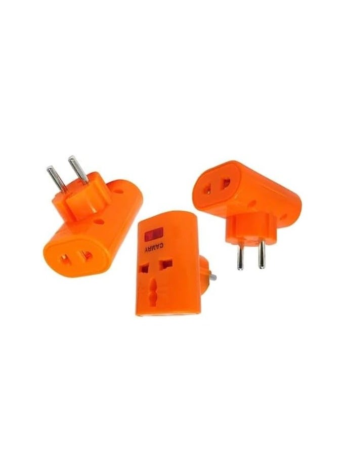 ماركة غير محددة شريط طاقة جداري (3 قطع) - 3 فتحات - مؤشر LED - لون برتقالي  - Image 1