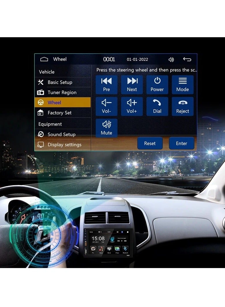 Mp5 Multimedia Player For Car, Dual Usb 7 Inch Capacitive Screen For Car, Durable Bluetooth TF Card Car Stereo Double Din Touch Screen, (Carplay MP5 Cam) - Image 3