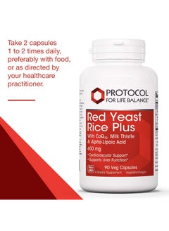 Protocol For Life Balance Protocol Red Yeast Rice Plus 600Mg Ala Coq10 Milk Thistle Heart Liver 90 Veg Caps  - Image 4