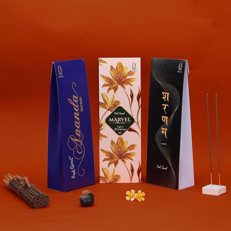 Parnami Marvel Eco Agarbatti BoxAnanda Eco Agarbatti BoxSharnam Eco Agarbatti Box Combo 3 Pack of Incense Sticks Parnami Agarbatti  - Image 2