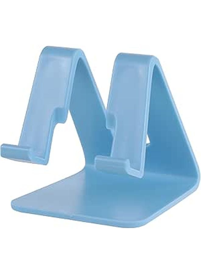 Blue Portable Plastic Desktop Phone Stand Holder Compatible with Smartphones and Tablets - Image 1