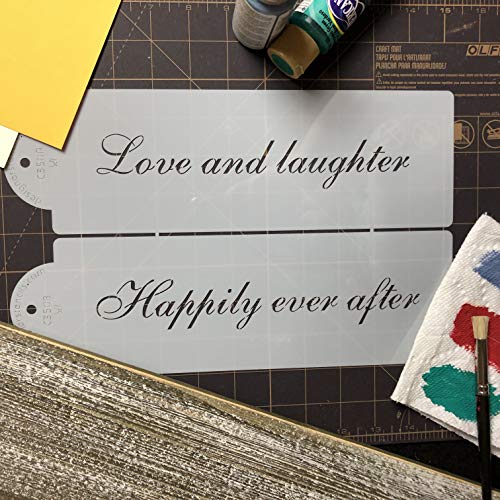 Designer Stencils Love and Laughter Cake Stencils, Beige/semi-transparent 4 X 12.25, 2 X 2 - Image 4