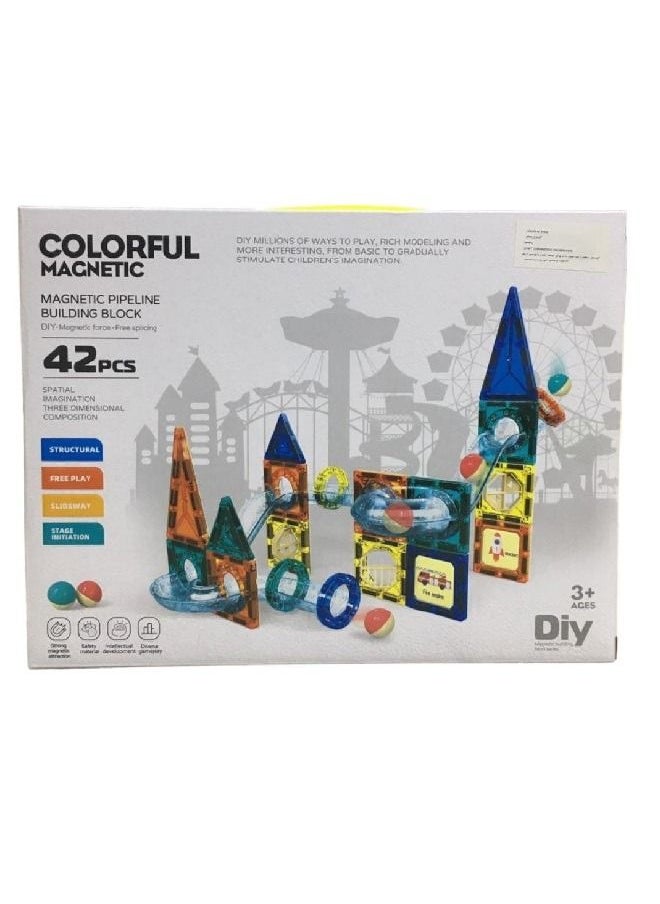 null - Magnetic Building Set for Kids - 42pcs Magnet Blocks Toys Learning Educational - Image 1