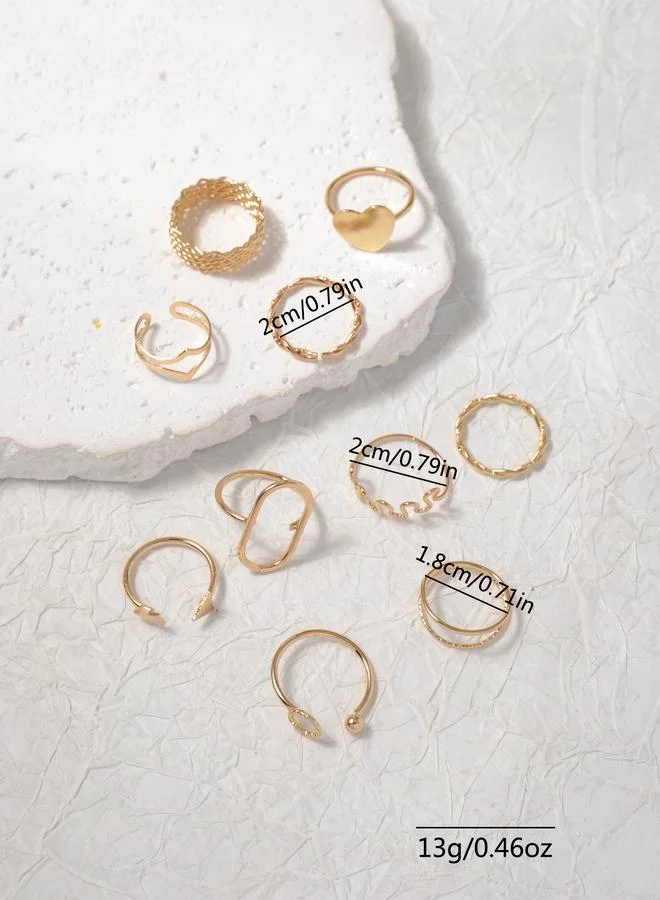 Take Two Pack of 10 - Gold Tone Casual Rings