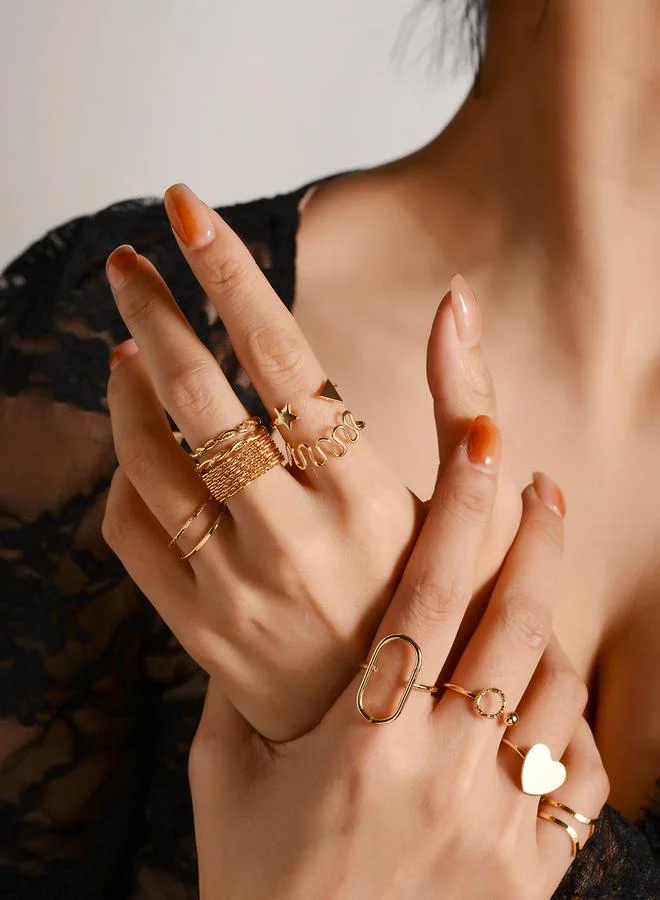 Take Two Pack of 10 - Gold Tone Casual Rings