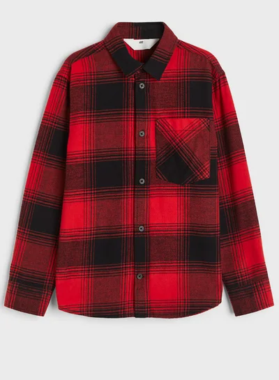 H&M Youth Checked Flannel Regular Fit Shirt
