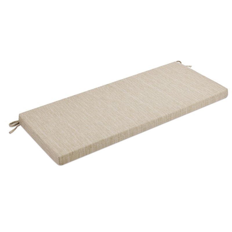 baibu 48 Inch Classic Solid Color Bench Cushion with Ties, Non-Slip Indoor Outdoor Rectangle Bench Seat Cushion Standard Size Foam Pad with Machine Washable Cover (Beige, 48x16x1.5in) - Image 1