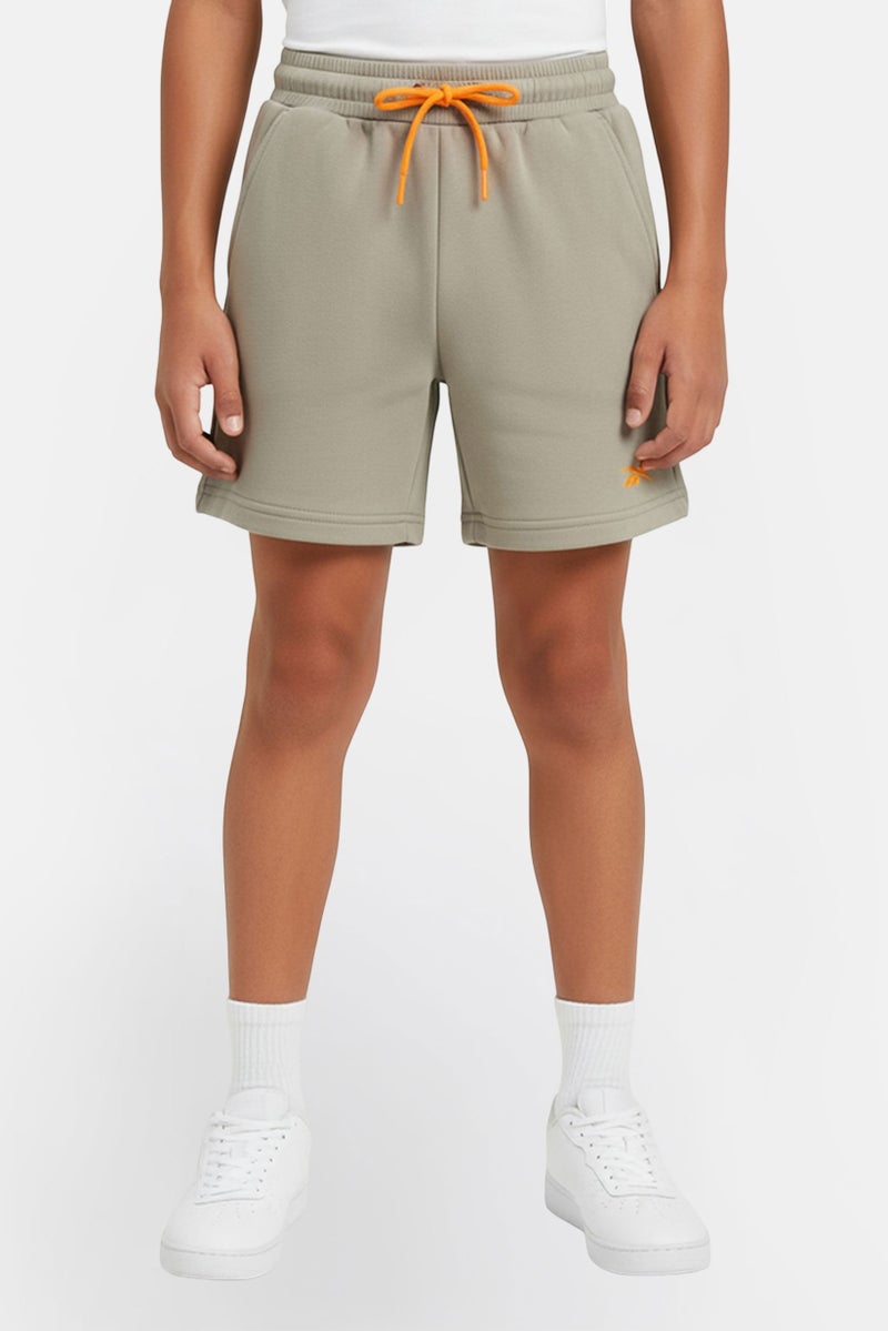 Reebok Kids Boy Brand Logo Outdoor Shorts, Washed Sage Green - Image 1