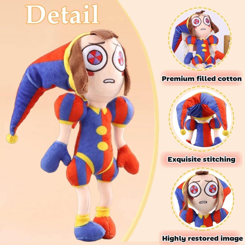 SAJISP The Amazing Digital Circus Plush,11.8" Pomni Plushies Toy Gift, Cute Stuffed Figure Doll for Kids and Adults, Birthday Halloween Christmas Choice for Boys Girls - Image 3