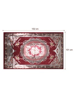 Kuber Industries Kuber Industries Center Table Cover|Luxurious Designer Flower Pattern PVC Tablecloth|Slip Resistant Protector Table Top Cover, 40x60 Inch (Maroon)  - Image 3