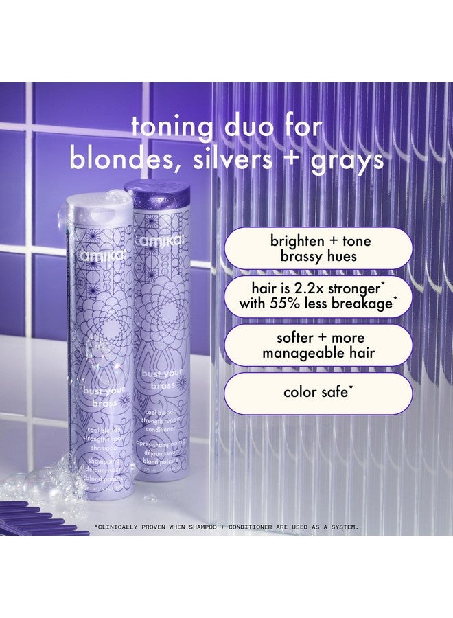 amika bust your brass cool blonde strength repair conditioner, 275ml - Image 2