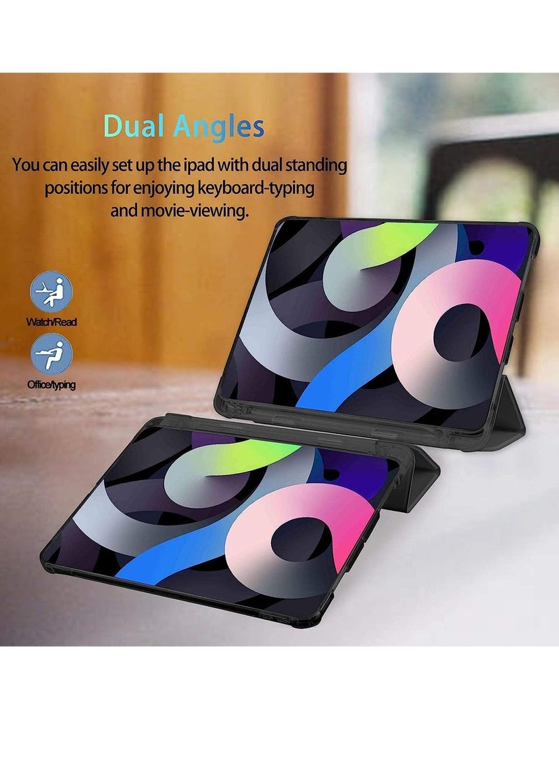 iPad Air 4 Case 2020, iPad Air 4th Generation Case with Pencil Holder [Full Body Protection + Apple 2nd Pencil Charging and Auto Wake/Sleep] Smart Stand Cover Case for iPad Air 4 10.9 (Black) - Image 5