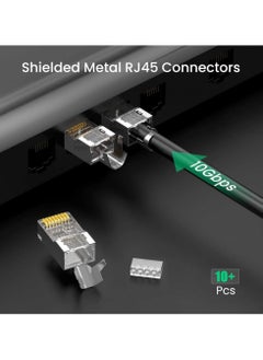 Tortox Tortox RJ45 CAT7 UTP Network Connector (100 pcs) With High-Speed RJ45 Ends, Swallowtail Clip Design, Up to 600 MHz 10Gbps, Gold Plated Contacts,  Interference-Free Data Transfer  - Image 2
