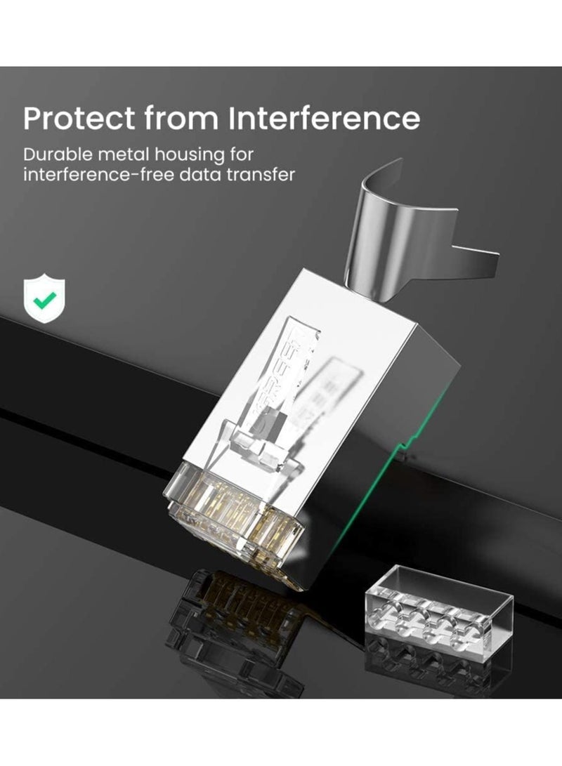 Tortox RJ45 CAT7 UTP Network Connector (100 pcs) With High-Speed RJ45 Ends, Swallowtail Clip Design, Up to 600 MHz 10Gbps, Gold Plated Contacts,  Interference-Free Data Transfer - Image 5