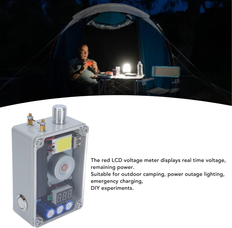 Wisoqu Hand Crank Generator, Portable Emergency Manual Generator, Portable Emergency USB Charger with COB Light and Lighter, Power Bank Phone Charger for Outdoor Camping - Image 3