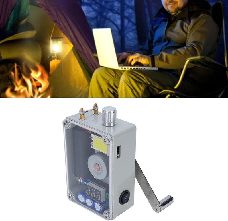 Wisoqu Hand Crank Generator, Portable Emergency Manual Generator, Portable Emergency USB Charger with COB Light and Lighter, Power Bank Phone Charger for Outdoor Camping - Image 5