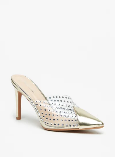 Flora Bella Studded Pointed Toe Slip On Stiletto Heels