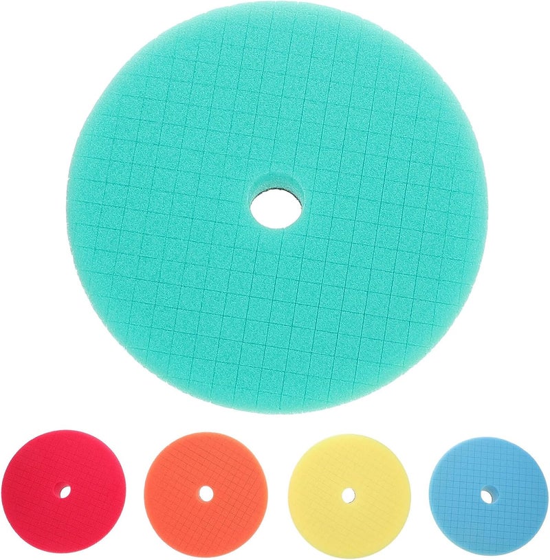 5pcs Car Buffer Sponge Pads for Drill Polisher, Waxing and Polishing Wheel Kit with Self-Adhesive Backing, Multi-Color Polishing Buffing Pads for Auto Detailing and Sealing - Image 1