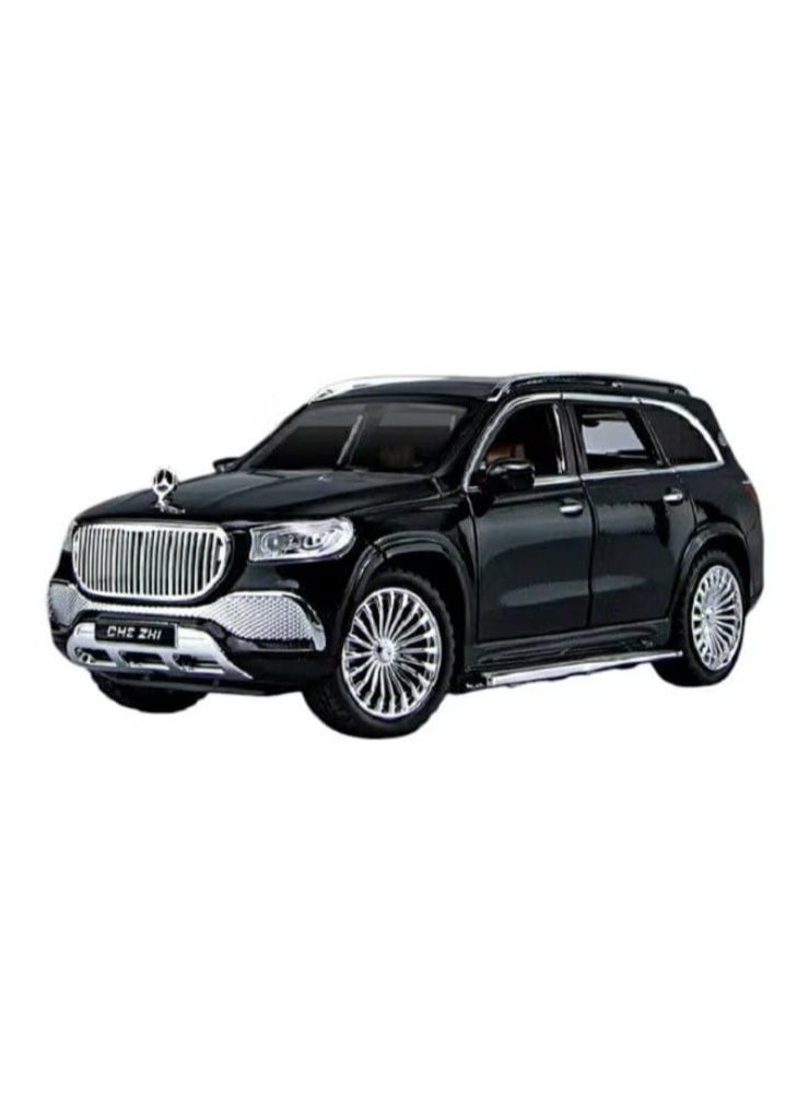 1:24 Maybach GLS GLS600 Luxury Alloy Car Model, Metal Diecast Toy Car, Pull Back Chain with Sound and Light (Black)  - Image 1