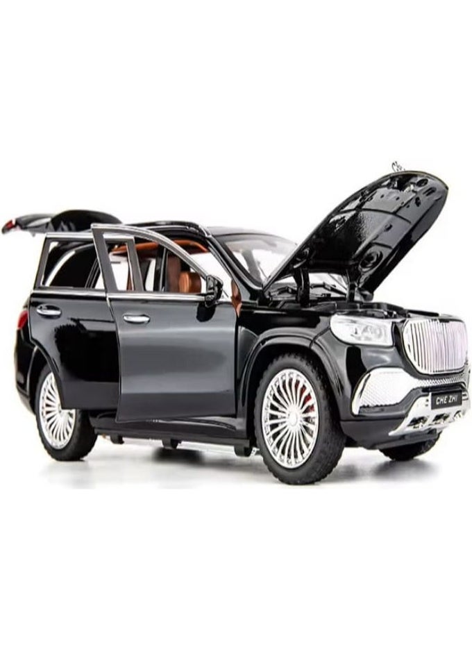 1:24 Maybach GLS GLS600 Luxury Alloy Car Model, Metal Diecast Toy Car, Pull Back Chain with Sound and Light (Black)  - Image 2
