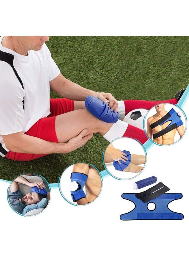 SIGood 2 Ice Packs with Blue Strap and 2 Elastic Bands, Injuries Reusable Ice Cold Packs, Hot Water Bag Ice Bag for Hot & Cold Therapy and Pain Relief, 2 Sizes (9/11’’) Ice Cube Bags - Image 3